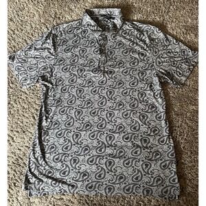 7‎ Diamonds Shirt Mens Large Paisley Print 4 Way Stretch Performance Button Up